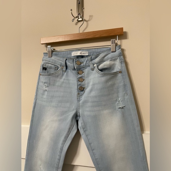 Kancan Light Denim Wash High Waist Flare Denim Jeans Size 27-Petite - Picture 6 of 9